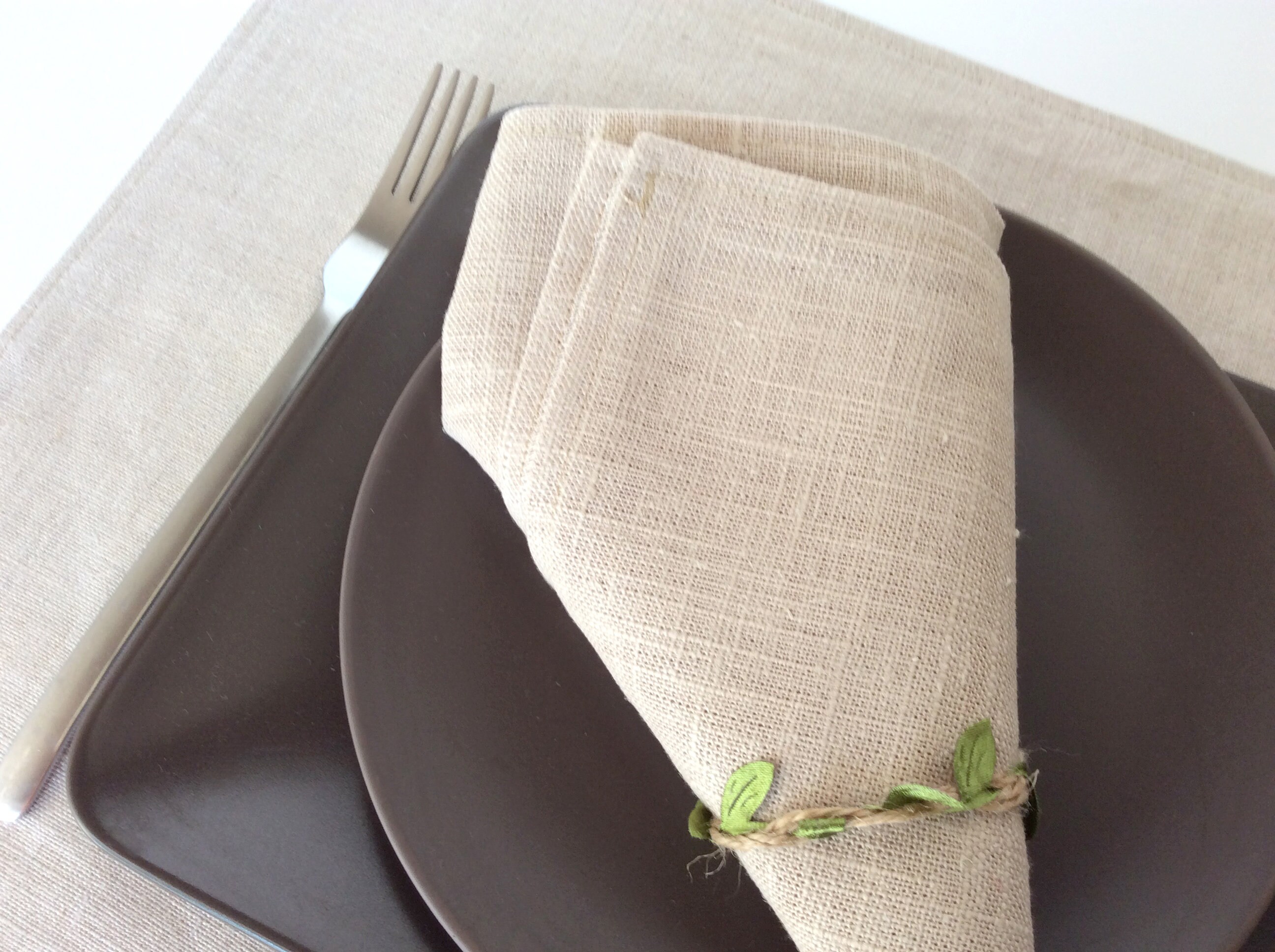 100% Linen Table Napkin Set. Choose Natural, White or Mixed - Set of 4 –  Woven Grey