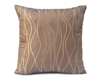 Light Brown Pillow, Throw Pillow Cover, Decorative Pillow Cover, Cushion Cover, Pillowcase, Accent Pillow, Polyester, Light Beige Pattern