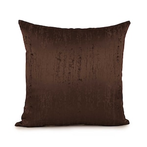 Chocolate negro, almohada marrón, funda de almohada de lanzamiento decorativo, cubierta de cojín, almohada de acento, mezcla de satén, patrón geométrico, funda de almohada, moderno