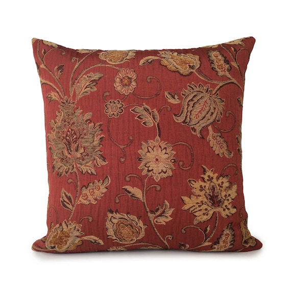 Cinnamon Copper Decorative Throw Pillow Cover, textured pillow covers, Cushion Covers, Accent Pillow, floral pattern pillows, cotton blend.