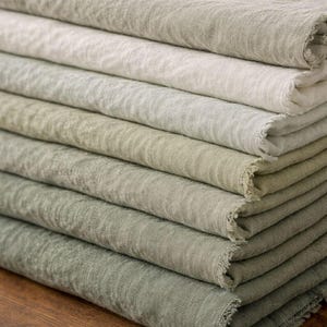 Pastel Green Linen Fabric by the Yard – Sage Light Green European Flax Linen, Medium Weight for Dresses, Curtains & Home Decor image 6