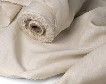 Natural linen Light Taupe fabric by the yard, 100% pure linen fabrics in colors, eco friendly washed farmhouse linen fabrics by the meter