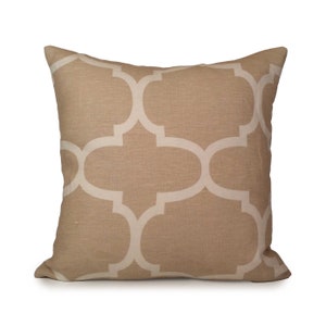 Beige tan & winter white Pillow, Throw Pillow Cover, Decorative Pillow Cover, Cushion Cover, Accent Pillow, Linen Pillow, Design by Kravet .