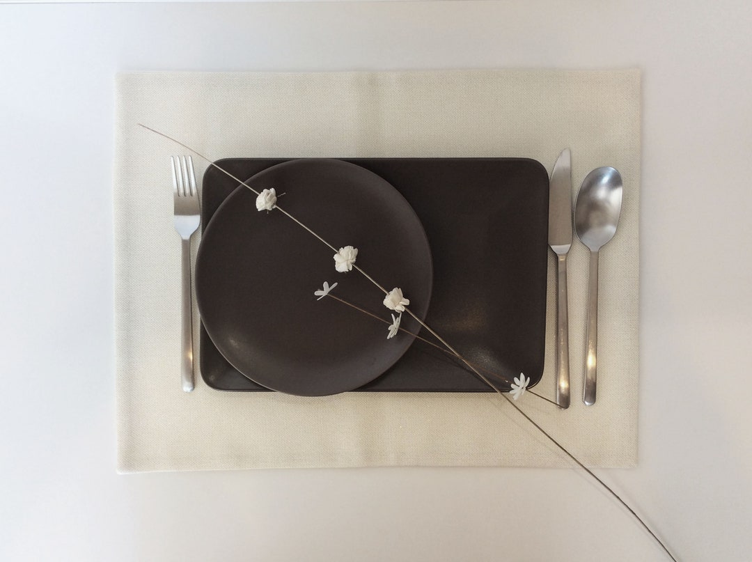 Linen Blend Square Table Placemats Placemats Set of 4 Etsy