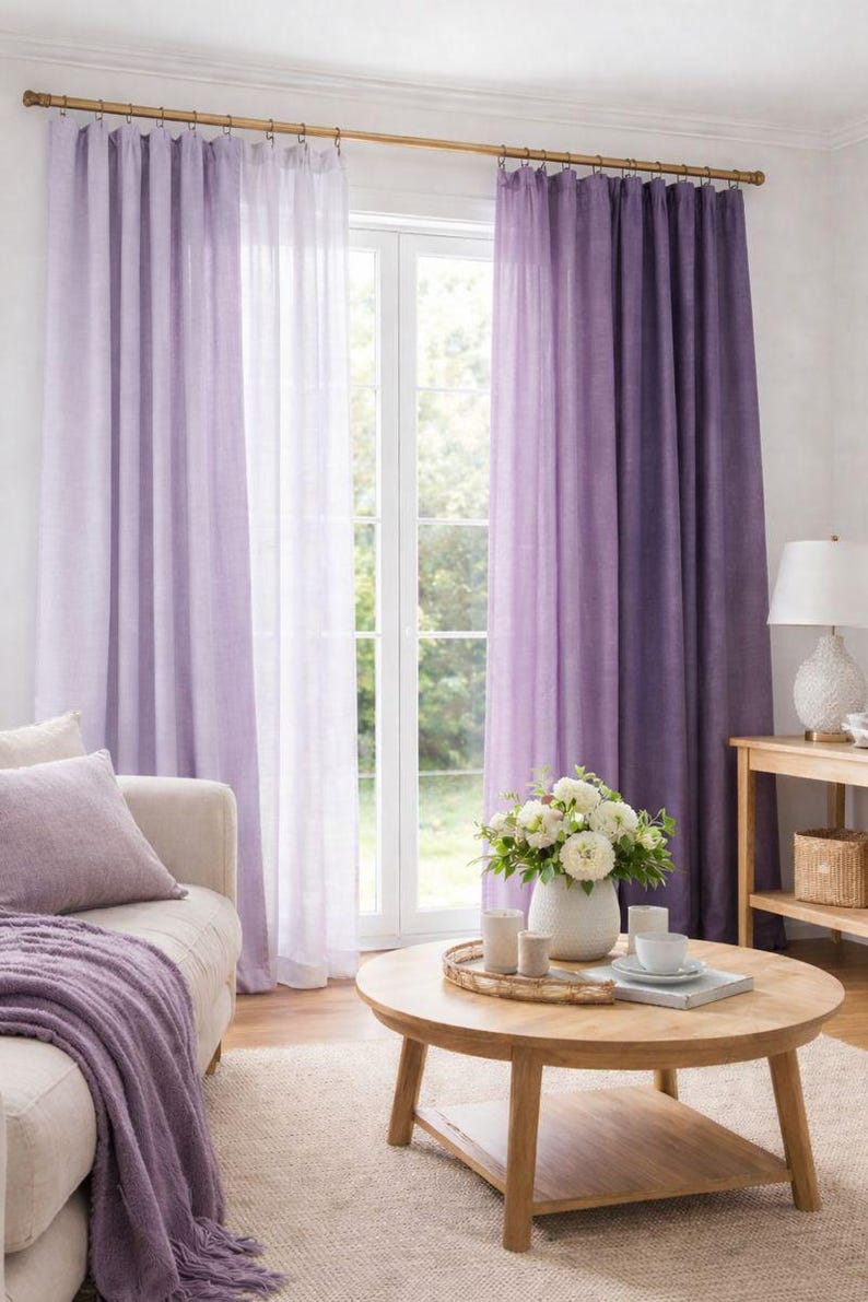 Lavender Linen Fabric by the Yard – Washed 100% Flax Linen for Clothing, Curtains & Home Decor | Medium Weight image 9