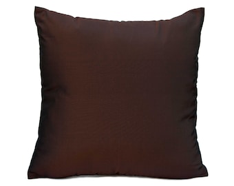 Dark Chocolate Pillow, Throw Pillow Covers, Decorative Pillow Cover, Cushion Cover, Modern Pillowcase, Accent Pillow,Silk Taffeta Pillowcase