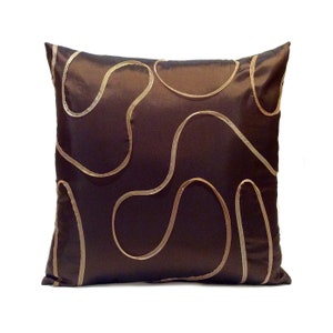 Almohada marrón chocolate negro, funda de almohada de lanzamiento, funda de almohada decorativa, cubierta de cojín, funda de almohada, almohada de acento, almohada de tílada, almohada de seda