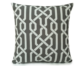 Off White and Gray Pillow, Throw Pillow Cover, Decorative Pillow Cover, Cushion Cover, Pillowcase, Accent Pillow, Cotton Blend, 16x16 Size