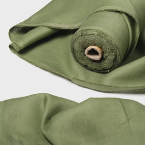 Pastel Green Linen Fabric by the Yard – Sage Light Green European Flax Linen, Medium Weight for Dresses, Curtains & Home Decor image 8