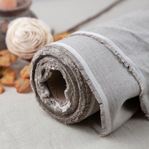 Linen Natural Undyed fabric by the yard/meter, multi-color linen fabrics, eco friendly natural washed 100% linen, organic pure flax fabric.