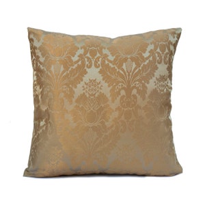 Gold Pillow, Throw Pillow Cover, Decorative Pillow Cover, Cushion Covers, Pillowcase, Accent Pillow, Toss Pillow, Satin Blend, Home Decor