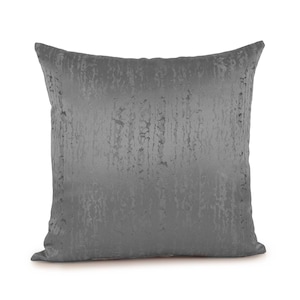 Gray-dark Silver Pillow, Decorative Throw Pillow Cover, Accent Cushion Cover, Satin Blend, Geometric pattern, Toss pillow, 16x16 Pillow