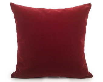 Bright Burgundy Pillow, Throw Pillow Cover, Decorative Pillow Cover, Cushion Cover, Accent Pillow, Velvet Pillow, Exclusive Designer Fabric.