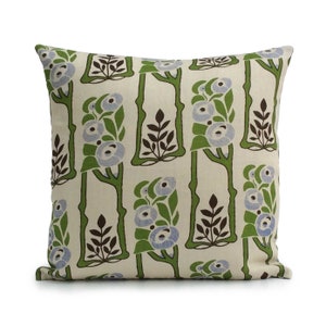 Of White/Green Designer Linen Decorative Throw Pillow Cover, Farmhouse Cushion Cover, Modern Boho pillows, Accent pillowcase, 12”x16” size.