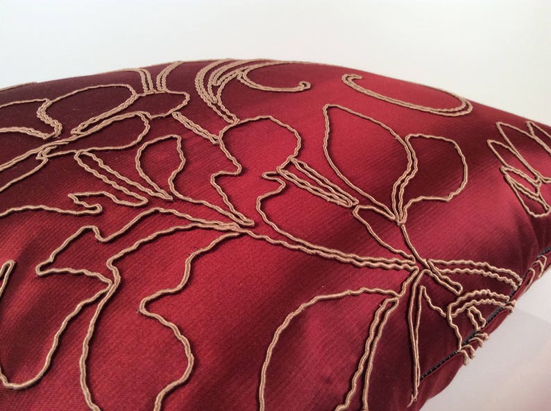Burgundy Wine and Tan Pillow Throw Pillow Cover Decorative Etsy