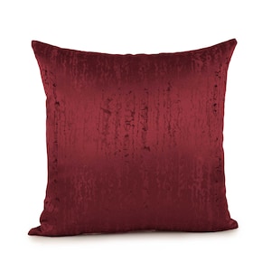 Burgundy/Wine Throw Pillow Cover, Decorative Pillow, Cushion Cover, Accent Pillow, Satin Blend boutique pillow, Farmhouse embroidered pillow