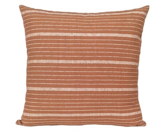 Kufri cusco stripe in terracotta pillow cover, Decorative Pillow covers, Cotton Designer Farmhouse Throw Pillows for Couch Cushion Cover