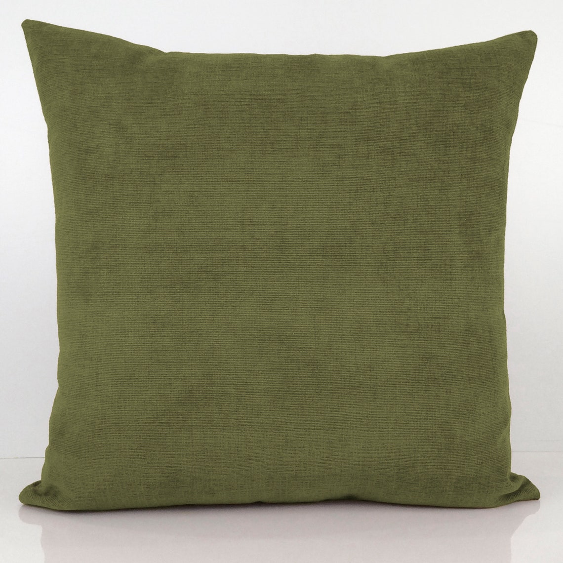 Olive Green Textured Velvet Throw Pillow Cover Modern Cushion Etsy