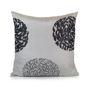 Greyish Off White and Black Pillow, Throw Pillow Cover, Decorative Pillow Cover, Cushion Cover, Pillowcase, Patterned Pillow, Cotton Blend