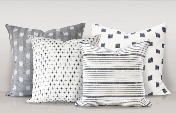 neutral throw pillow set