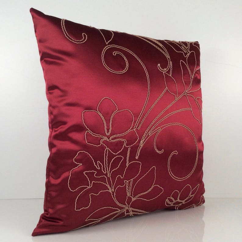 Burgundy Wine and Tan Pillow Throw Pillow Cover Decorative Etsy