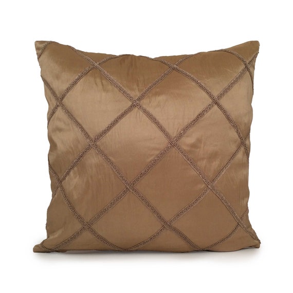 Gold Tan Pillow, Throw Pillow Cover, Decorative Pillow Cover