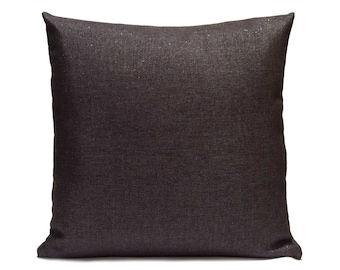 Charcoal Pillow, Decorative Boho Throw Pillow Cover, Cushion Cover, Toss Pillow, Linen Blend Pillow, Sparkle Pillow, modern 16x16 pillow
