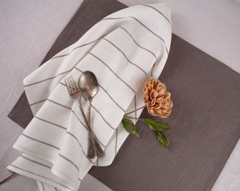 Mud Lined Linen placemats, multi-color linen placemat set of 2,4,6,8 | 14"x18" | 12"x16" | rustic boho dining decor, housewarming gift