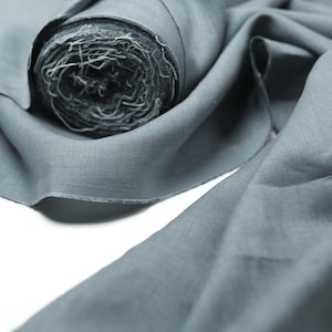 Natural linen Turquoise Blue fabric by the yard, 100% pure linen fabrics in colors,eco friendly washed farmhouse linen flax fabrics by meter