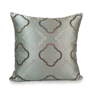 Silver Blue, Light and Dark Tan Pillow, Throw Pillow Cover, Decorative Pillow Cover, Cushion Covers, Pillowcase, Accent Pillow,Satin Blend
