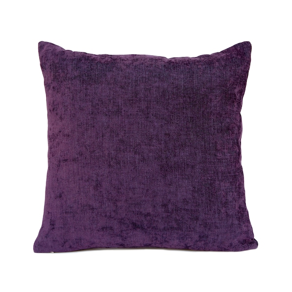 Dark purple plum decorative throw pillow cover, boho cushion covers, velour blend  designer pillowcase, accent farmhouse sparkle pillows.