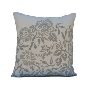 Off White/Tan/Gray Pillow, Throw Pillow, almohada boho moderna, fundas de cojín, almohadas de lino, almohada de acento, almohada floral, almohada de granja