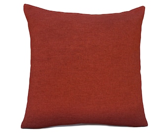 Dark Rust/Deep Orange Pillow, Throw Pillow Cover, Decorative Pillow Cover, Cushion Cover, Pillowcase, Accent Pillow, Linen Blend, Sparkled