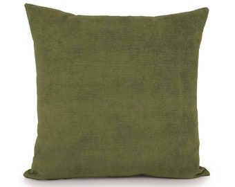 Olive Green Textured Velvet Throw Pillow Cover, Modern Cushion Covers, Accent Boho Pillowcase, Farmhouse Trendy Pillow, mid century pillows