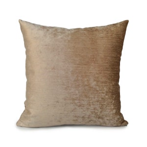 Dark Beige Pillow Cover, Throw Pillow Cover, Decorative Pillow Cover, Cushion Cover, Pillowcase, Accent Pillow, Velour Blend Pillow Cover.