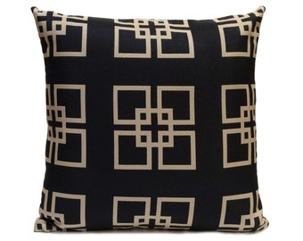 Almohada beige azul marino y caqui, funda de almohada de lanzamiento, funda de almohada decorativa, funda de cojín, funda de almohada, patrón, almohada de tímpes, mezcla de algodón