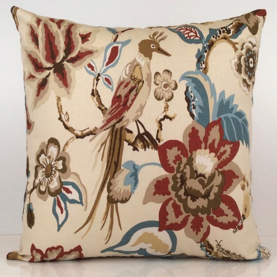 Exclusive Designer Duralee pillow teal teal and rust decorative pillows