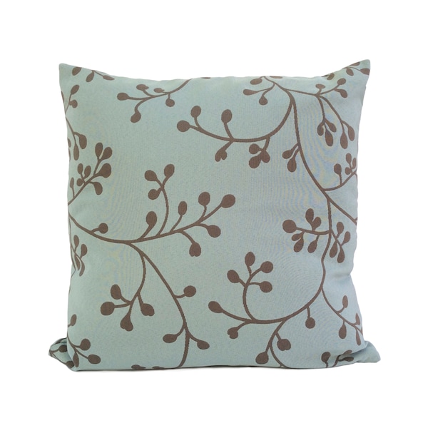 Gray blue brown decorative throw pillow cover, cotton blend cushion cover, teal farmhouse pillowcase, accent modern boho curated Pillows