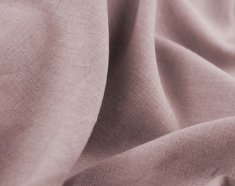 Natural linen Dusty Pink fabric by the yard, 100%  linen fabrics in colors, eco friendly washed farmhouse linen flax fabrics by the meter