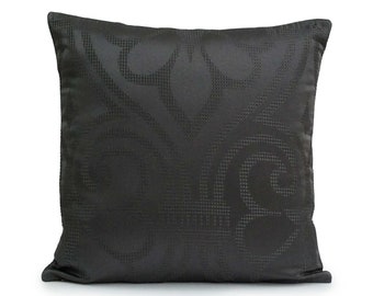 Charcoal, Dark Gray Pillow, Throw Pillow Cover, Decorative Pillow Cover, Cushion Cover, Pillowcase, Accent Pillow, Toss Pillow, Satin Blend