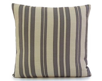 Light gray and Gray Striped Decorative Throw Pillow Covers, Cushion Cover, Pillowcase, Accent Pillow, Cotton Blend, Decor, farmhouse pillows
