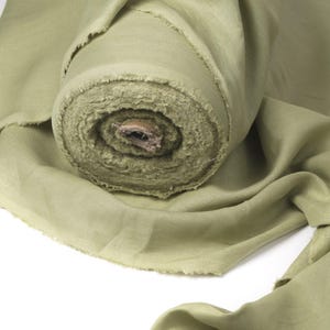 Pastel Green Linen Fabric by the Yard – Sage Light Green European Flax Linen, Medium Weight for Dresses, Curtains & Home Decor image 13