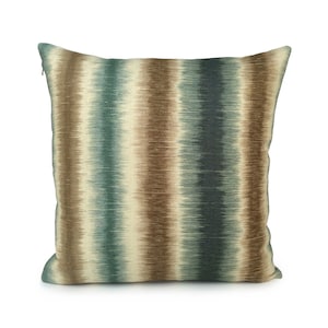 Travesseiro de designer listrado verde marrom Justina Blakeney Quinn, capas de almofada Farmhouse, almofada boutique, travesseiro tribal boho moderno