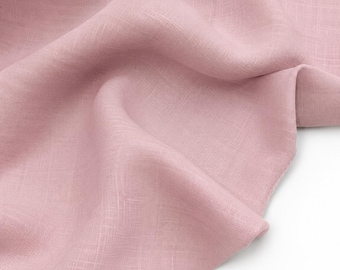 Tecido de linho natural Dusty Pink por quintal, tecidos 100% linho em cores, tecidos de linho de fazenda lavados ecologicamente corretos por metro