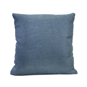 Blue linen blend decorative throw pillow cover, silver sparkle cushion cover, modern boho lake house pillow, trendy curated farmhouse pillow
