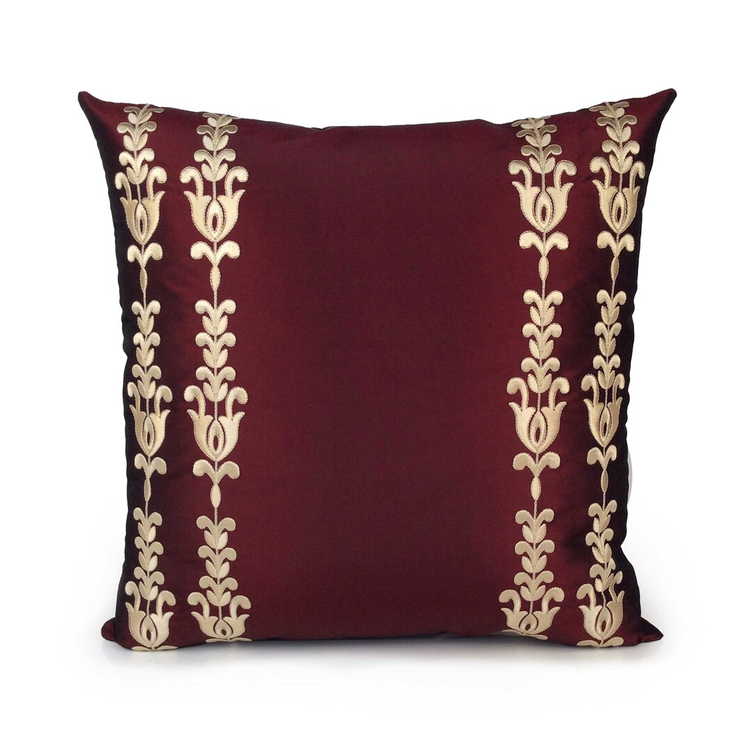 Burgundy Pillow, Decorative Boutique Throw Pillow Covers, Cushion Cover