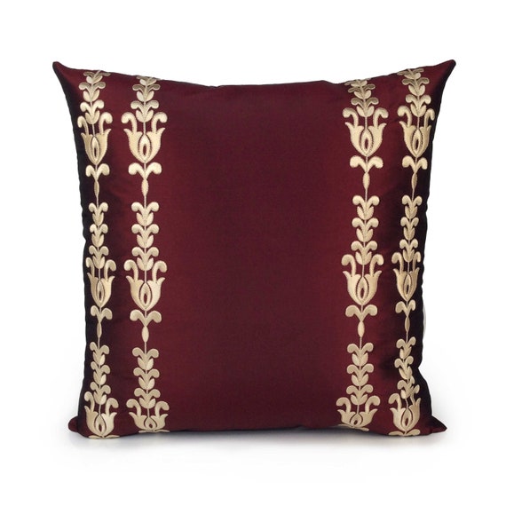 Burgundy Pillow Decorative Boutique Throw Pillow Covers Etsy