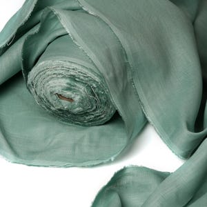 Pastel Green Linen Fabric by the Yard – Sage Light Green European Flax Linen, Medium Weight for Dresses, Curtains & Home Decor image 14