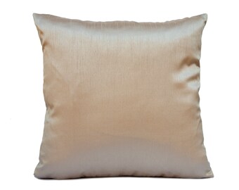 Solid Light Tan Pillow, Throw Pillow Cover, Decorative Pillow Cover, Cushion Cover, Pillowcase, Accent Pillow, Silk Blend Pillow,