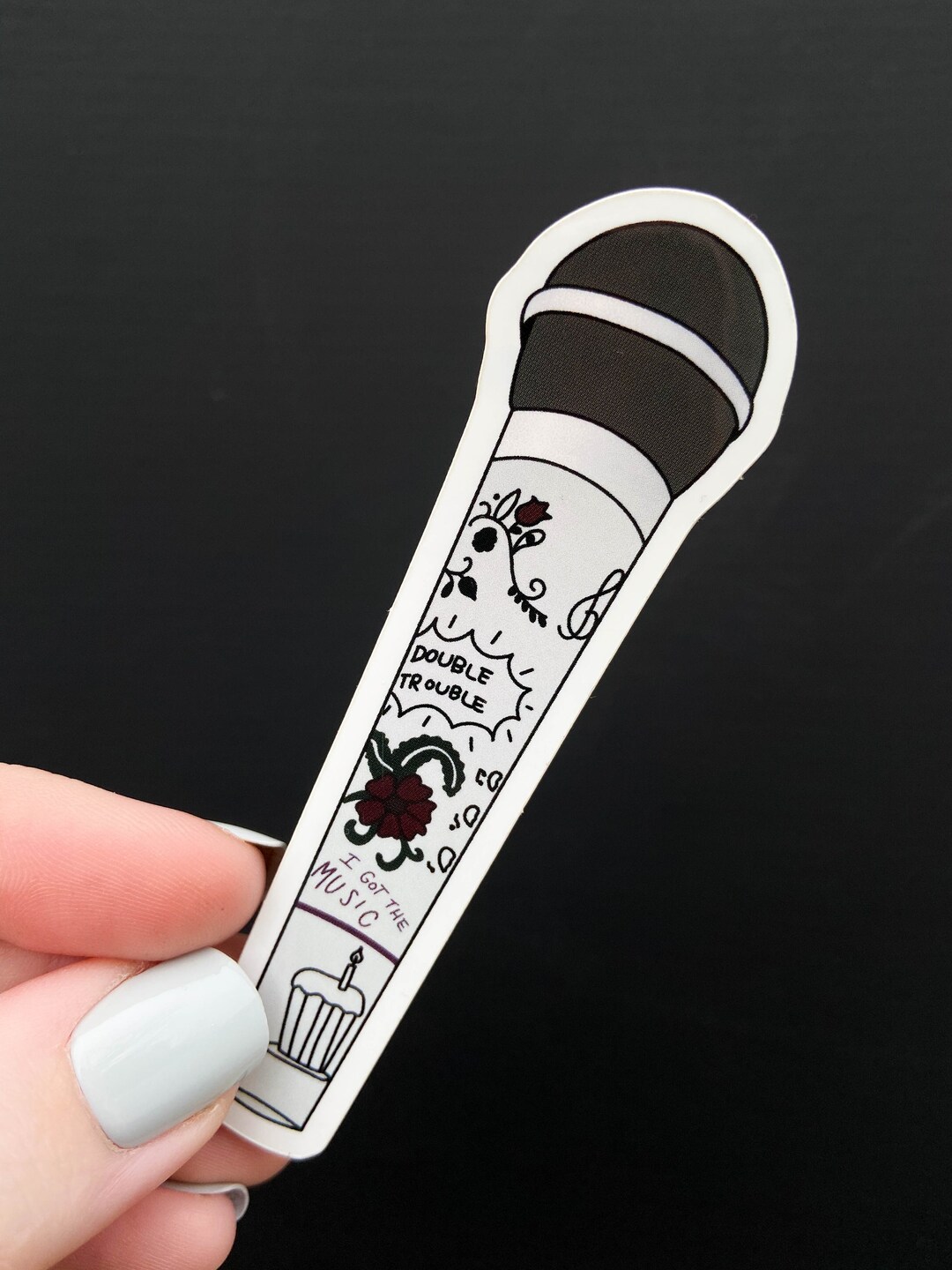 The Julie Microphone Sticker - WATERPROOF - Etsy